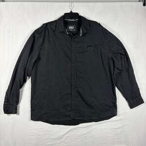 Benjamin Black Button Up Shirt Size 2XL Black Long Sleeve